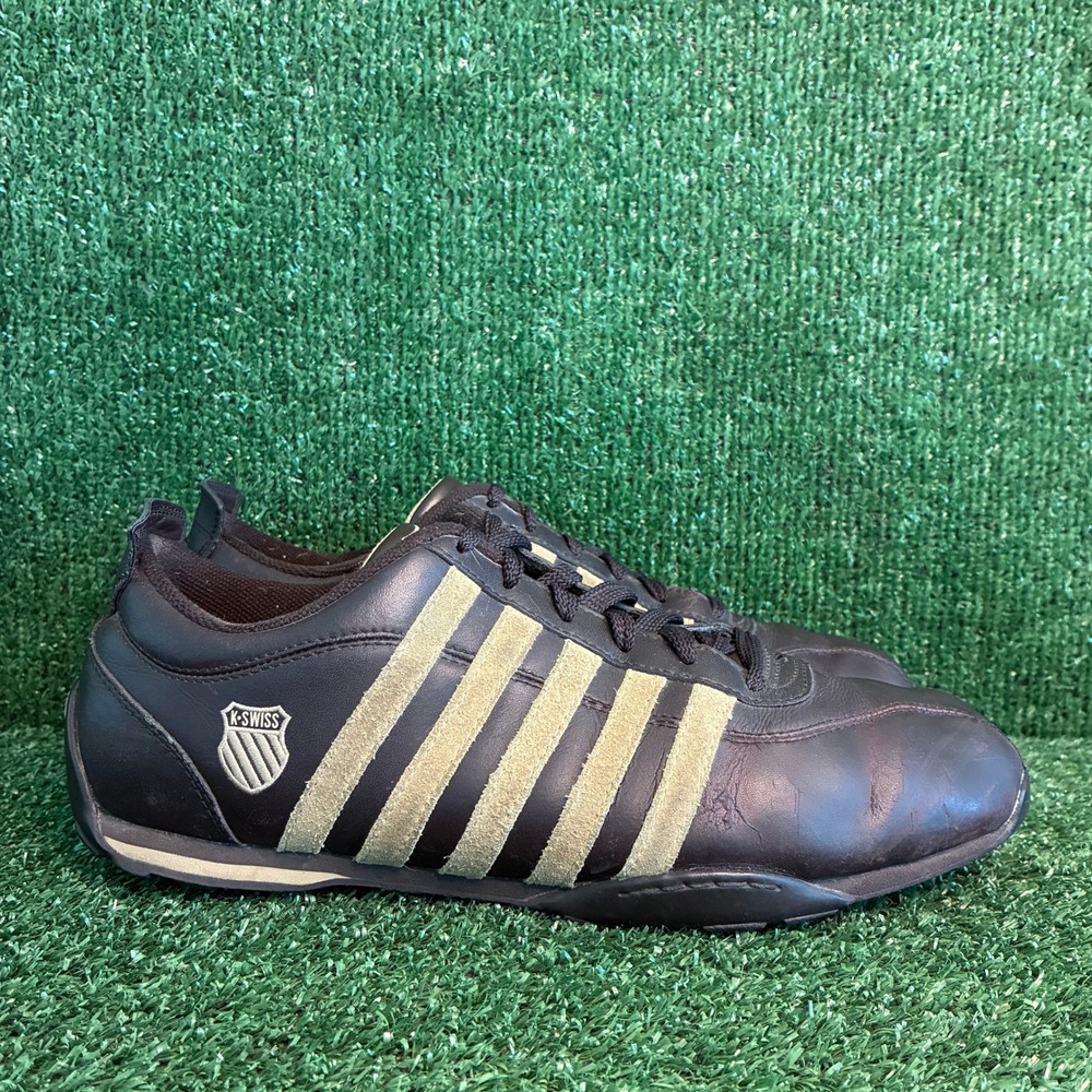 K-Swiss Arvee Low Stripe Leather Lifestyle Vintage Sneakers Dark Brown Mens 12